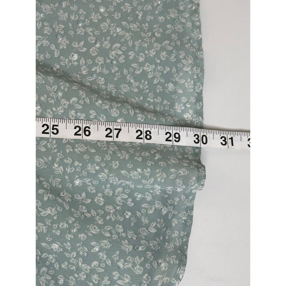 Altard State Dress Womens S Green Floral Aitana Puff Sleeve Smocked Ruffle Mini - Picture 8 of 9